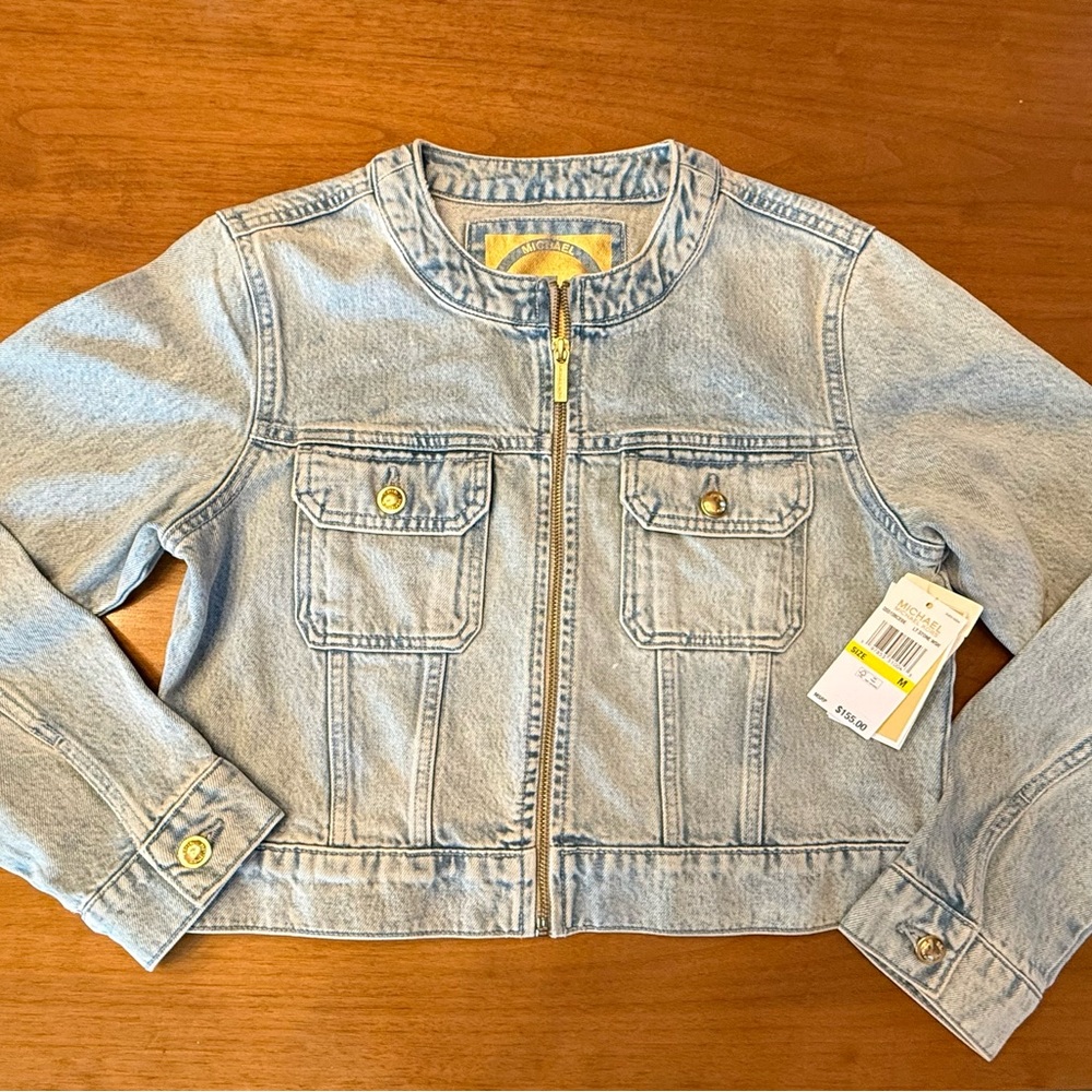 Michael Kors Kids Denim Jacket with Gold Accents